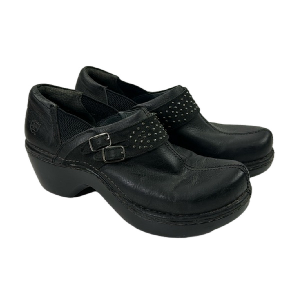 Ariat Women's Sheila Pebbled Black Leather Clog size 40/9